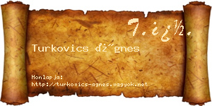 Turkovics Ágnes névjegykártya
